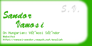 sandor vamosi business card